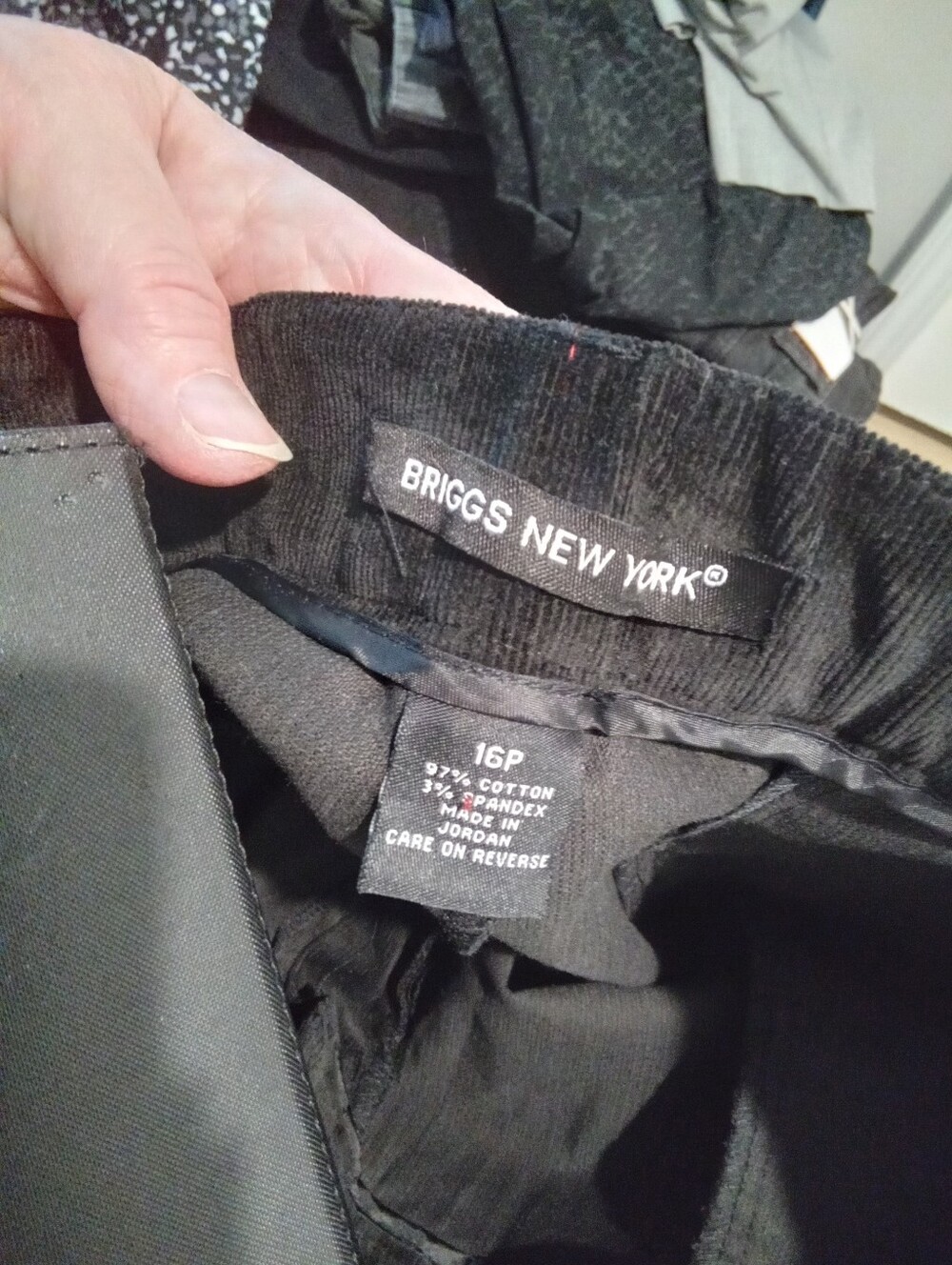 NWT Vintage Deadstock Briggs New York Black Cotton Stretch Pants Sz 16 Petite - Picture 6 of 13